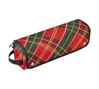 GuoChe Bolsa alisadora de pelo de viaje a prueba de polvo y alfombrilla resistente al calor con cremallera a cuadros rojos y verdes