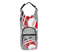 GuoChe Bolsa bandolera para botella de agua, diseño de copos de nieve de Papá Noel, color gris, ahorra espacio, para senderismo, soporte cruzado para botellas de agua, se adapta a botellas de 20