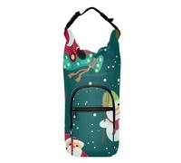 GuoChe Bolsa cruzada para botella de agua de Navidad, lindos muñecos de nieve, árboles, verde oscuro, ahorra espacio, bolsa aislada para botella de agua, soporte para botellas de agua, para