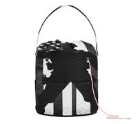 GuoChe - Bolsa de almacenamiento de hilo de portero con diseño de bandera de Estados Unidos, con agujeros, bolsa de manualidades para almacenamiento de suministros de arte, ganchillo