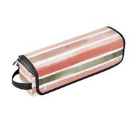 GuoChe Bolsa de almacenamiento para rizador de viaje con alfombrilla de hierro, patrón de rayas coloridas