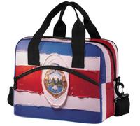 GuoChe Bolsa de almuerzo aislada para adultos, bandera de Costa Rica, azul y rojo