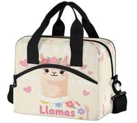 GuoChe Bolsa de almuerzo aislada para adultos con texto en inglés "Just A Girl Who Loves Llamas Llama"