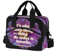 GuoChe Bolsa de almuerzo aislada para adultos It's Okay If The Only Thing You Do Today Is Breathe