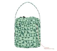 GuoChe Bolsa de ganchillo con formas abstractas de Navidad, color verde claro, con agujeros, bolsa de viaje para herramientas de ganchillo, accesorios de ganchillo