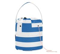 GuoChe - Bolsa de hilo pequeña para almacenamiento de hilo portátil para proyectos de punto de ganchillo, Bandera Nacional de Grecia, 11 Inch x 8.3 Inch x 8.3 Inch, Classic