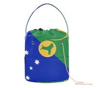 GuoChe - Bolsa de hilo pequeña para almacenamiento de hilo portátil para proyectos de punto de ganchillo, Bandera de Isla de Navidad, 11 Inch x 8.3 Inch x 8.3 Inch, Classic