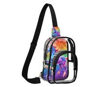 GuoChe - Bolsa de hombro transparente de PVC poliéster, tamaño compacto, correa ajustable, múltiples bolsillos, bolsillo principal grande, fácil, Unicornios clásico Rainbow, Talla única