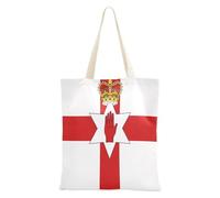 GuoChe Bolsa de lona mediana con asas, bolsa de lona estética, bolsa de hombro para viajes, Bandera de Irlanda del Norte, Talla única