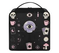 GuoChe Bolsa de maquillaje con diseño de bruja, diseño de bruja, color morado