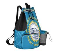 GuoChe Bolsa de playa con cordón, bolsa de campamento con bolsillo para botella de agua, bolsa trasera impermeable, Bandera del estado de Dakota del Sur, One Size, Mochilas escolares para niños