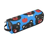 GuoChe Bolsa de viaje impermeable portátil abierta y alfombrilla resistente al calor, diseño de oso negro y manzana