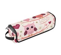 GuoChe Bolsa de viaje para herramientas para el cabello para mujer con alfombrilla resistente al calor, funda de transporte portátil para planchas, alisadores, rizadores, búho cálido y motivo de amor