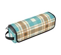 GuoChe Bolsa de viaje para herramientas para el cabello y alfombrilla resistente al calor con cremallera a cuadros para decoración de manualidades
