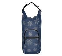 GuoChe Bolsa para botella de agua, diseño de copos de nieve, azul, ajustable, para senderismo, bolsa de transporte para senderismo, se adapta a botellas de 20 onzas, 24 onzas, 32 onzas, 40 onzas