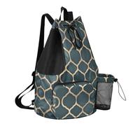 GuoChe Bolsa trasera con cordón para el verano, bolsa de campamento con bolsillo para botella de agua, bolsa de cuerda para la escuela, impermeable, estilo estampado de piel de leopardo