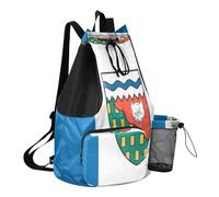 GuoChe Bolsas con cordón para hombre, bolsa de campamento de verano con bolsillo para botella de agua, bolsas de cincha impermeables, Bandera de los Territorios del Noroeste, One Size, Mochilas