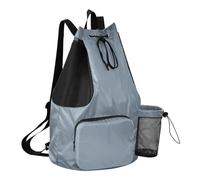 GuoChe Bolsas con cordón para hombres y mujeres, bolsa deportiva con bolsillos, bolsas de cincha, separación húmeda y seca, Gris pizarra claro., One Size, Mochilas escolares para niños