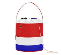 GuoChe - Bolsas de almacenamiento de hilo de ganchillo con agujeros, bolsas de almacenamiento para herramientas de ganchillo, Bandera Nacional de Costa Rica, 11 Inch x 8.3 Inch x 8.3 Inch, Classic