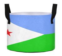 GuoChe Bolsas de cultivo de fieltro de 3/5/7/10 galones con asas, 450 g, maceta de tela transpirable resistente para verduras y flores, bandera nacional de Yibuti