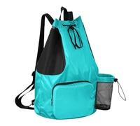 GuoChe - Bolsas deportivas con cordón y soporte para botellas de agua, impermeable, para nadar, Azul turquesa oscuro, talla única