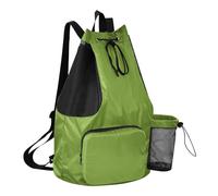 GuoChe - Bolsas deportivas con cordón y soporte para botellas de agua, impermeable, para nadar, beige verde, talla única