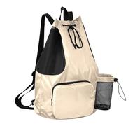GuoChe - Bolsas deportivas con cordón y soporte para botellas de agua, impermeable, para nadar, Color beige, talla única