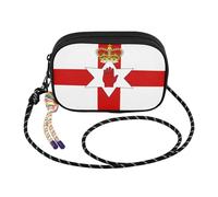 GuoChe - Bolso bandolera pequeño negro para mujer, con ranuras para tarjetas de crédito, bolsa de hombro para pasear al perro, Bandera de Irlanda del Norte, Talla única