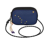 GuoChe - Bolso bandolera pequeño para hombre con correa ajustable, bandolera para senderismo, viajes, Alaska State Flag, Talla única