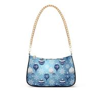 GuoChe Bolso cruzado de cadena para mujer, diseño de globo de invierno, color azul