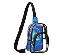 GuoChe Bolso cruzado de poliéster transparente, tamaño compacto, correa ajustable, múltiples compartimentos interiores, Bandera nacional de los Estados Federados de, Talla única