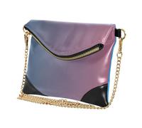 GuoChe Bolso de mano de cuero para mujer, estilo minimalista, cartera para llaves, para dama, azul, pastel, degradado, azul, rojo degradado