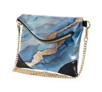 GuoChe Bolso de mano de piel sintética para mujer, antirrobo, llavero para fiesta, mármol, plata, azul real, mármol, plata, morado