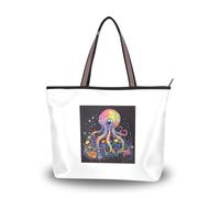 GuoChe Bolso de mano de tela de seda con cremallera, práctico bolso de mano para mujer para uso diario y viajes, Con color, Medium