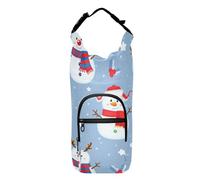 GuoChe Botella de agua con bolsa de transporte, coloridos muñecos de nieve de Navidad, estrellas, Año Nuevo, caricaturas, varios tamaños, para caminar, bolsa de soporte para botellas de agua, se