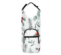 GuoChe Botella de agua con diseño de flores de Feliz Navidad, color blanco, aislada, accesorios para botellas de agua, se adapta a botellas de 20 onzas, 24 onzas, 32 onzas, 40 onzas