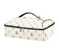 GuoChe Cacerola para alimentos fríos y calientes, 600D, impermeable, tela Oxford, almacenamiento de utensilios y servilletas, reuniones familiares, se adapta a pizza y cazuela, leopardo arcoíris