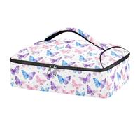 GuoChe Cacerola para alimentos fríos y calientes, 600D, impermeable, tela Oxford, utensilios y servilletas, para fiestas y barbacoas, duraderos y reutilizables, acuarela, mariposa, estrella