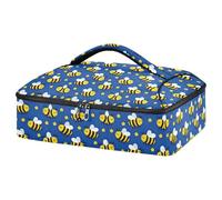 GuoChe Cacerola para alimentos fríos y calientes, 600D, impermeable, tela Oxford, utensilios y servilletas, para fiestas y barbacoas, fácil de limpiar (limpieza localizada), flor de abeja
