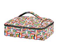 GuoChe Cacerola para alimentos fríos y calientes, aislamiento de espuma EPE de 6 mm, gran capacidad, reuniones familiares, para todas las ocasiones, uso multinacional, collage de banderas