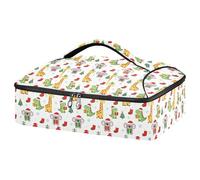 GuoChe Cacerola para alimentos fríos y calientes, poliéster y papel de aluminio de grado alimenticio, almacenamiento de utensilios y servilletas, reuniones familiares, duradero y reutilizable, jirafa