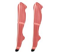 GuoChe Calcetines altos hasta el muslo, suaves, transpirables, por encima de la rodilla, elásticos, delgados, ajustados, cómodos, para mujeres embarazadas, Rayas rojas retro, talla nica