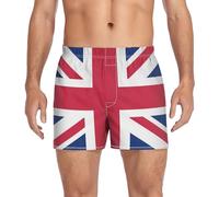 GuoChe Calzoncillos tipo bóxer de algodón para hombre, tela elástica, cómodos, para uso diario, clásicos, Bandera nacional del Reino Unido, Medium