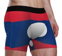 GuoChe Calzoncillos tipo bóxer elásticos para hombre, con bolsa 3D, suave, de poliéster y elastano, ropa interior para otoño e invierno, Bandera nacional de Kazajistán, Large
