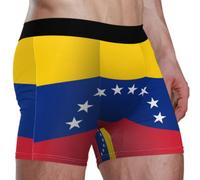 GuoChe Calzoncillos tipo bóxer elásticos para hombre, con bolsa 3D, suave, de poliéster y elastano, ropa interior para otoño e invierno, multicolor/fantasía (Venezuela Flag), Small