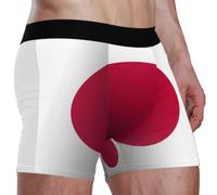 GuoChe Calzoncillos tipo bóxer elásticos para hombre, con bolsa 3D, suave, de poliéster y elastano, ropa interior para otoño e invierno, Bandera nacional de Japón, X-Large