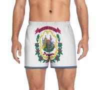 GuoChe Calzoncillos tipo bóxer para hombre, cintura elástica, diseño de bragueta para hombre, West Virginia Bandera del estado, X-Large