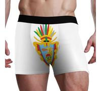 GuoChe Calzoncillos tipo bóxer para hombre con bolsa de contorno 3D, ropa interior elástica ultrasuave, varios tamaños S-XXL, Bandera de Guerrero, Large