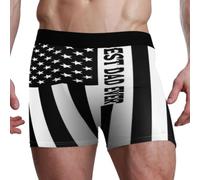 GuoChe Calzoncillos tipo bóxer para hombre con bolsa de contorno 3D, ropa interior elástica ultrasuave, varios tamaños S-XXL, Best Dad Ever USA Flag Funny Fathers Day Dad Men, XX-Large