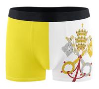 GuoChe Calzoncillos tipo bóxer para hombre, suaves, transpirables, cómodos y elásticos, Bandera del Vaticano, Medium